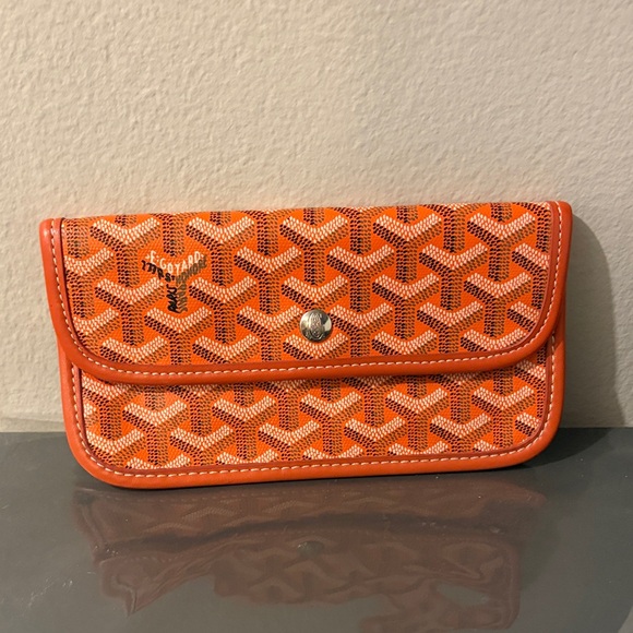 Goyard Handbags - Goyard Orange Chevron Snap Wallet